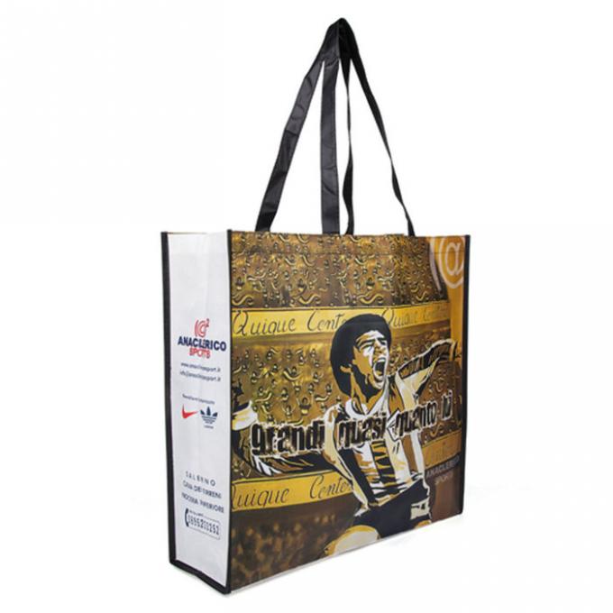 Natural Yellow Polypropylene Tote Bags With Heat  - Transfer Printing