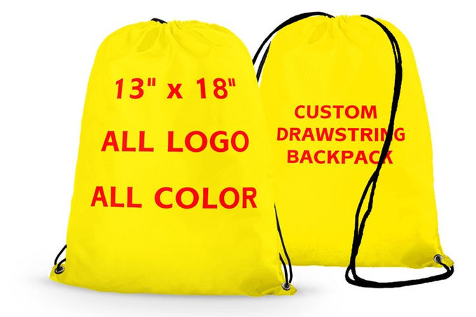 Promotional Printed Sports Drawstring Backpacks Heat Transfer Printing